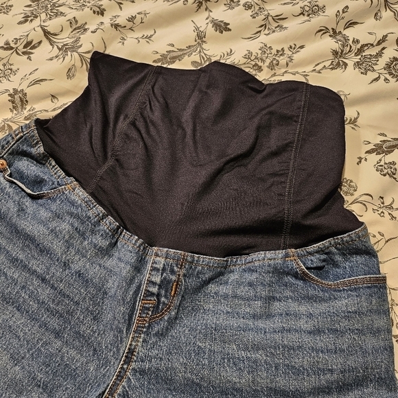 Isabel Denim Midi Maternity Shorts 99% Cotton 1% Spandex Size 10 - Picture 4 of 6